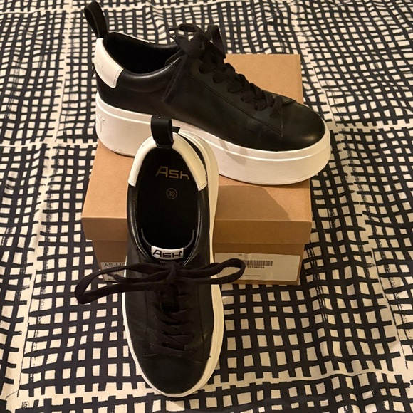 Ash Black and White Platform Sneakers Size 39